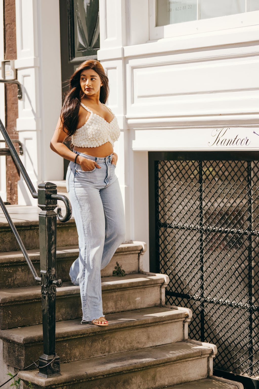 Elegante look met de Camélia de Luxe dames top