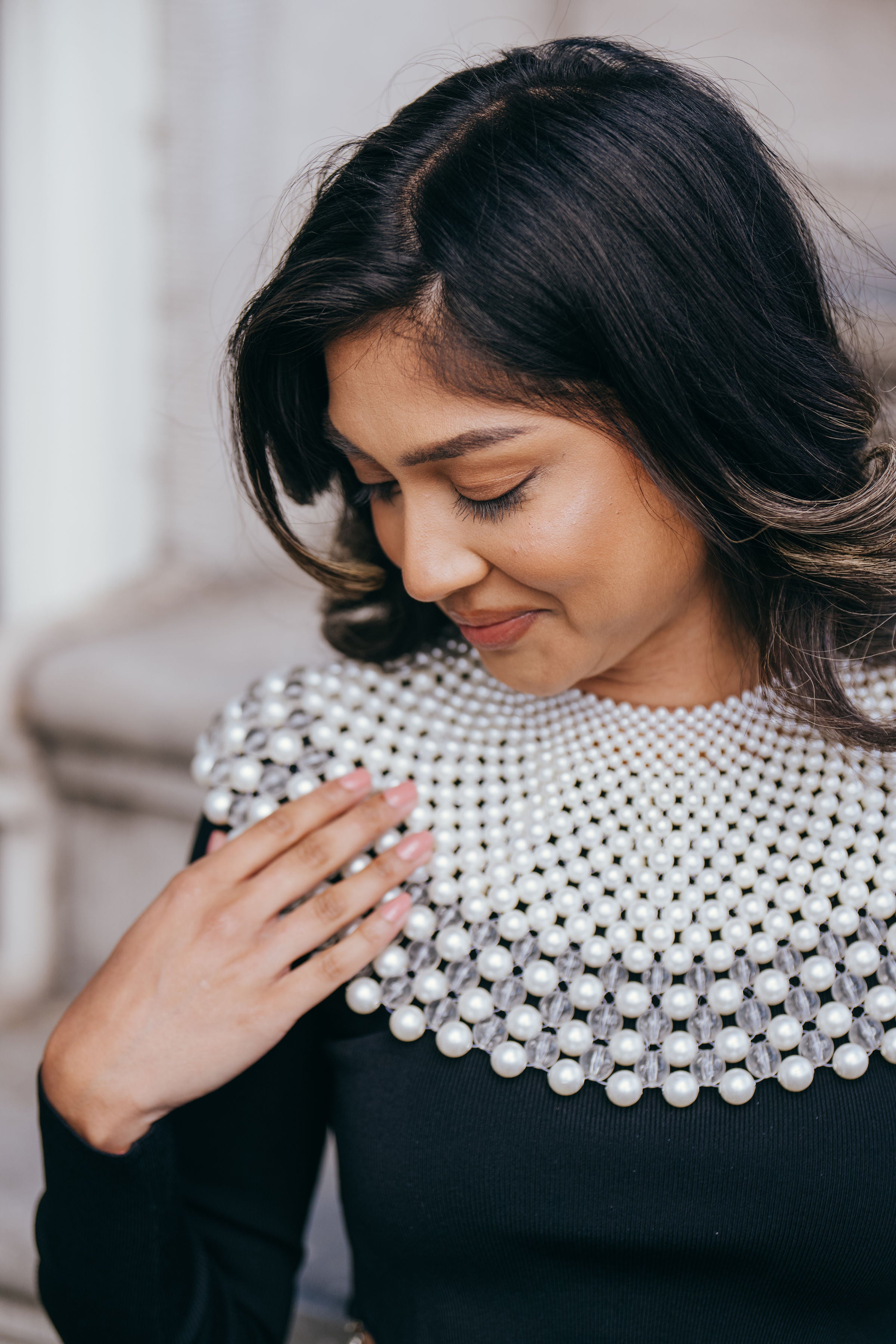 Pearly Stylish Necklace van Shivaya – luxe statement parel choker